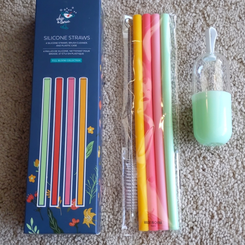 Chic & Tonic silicone straws set of 4